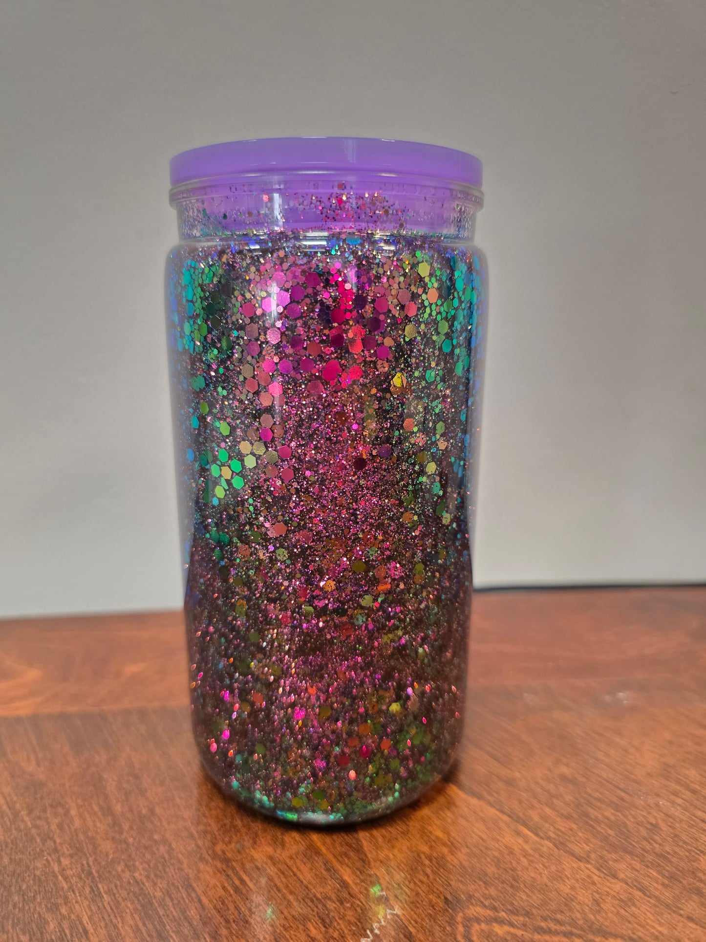Chameleon shift green/purple/pink glitter tumbler