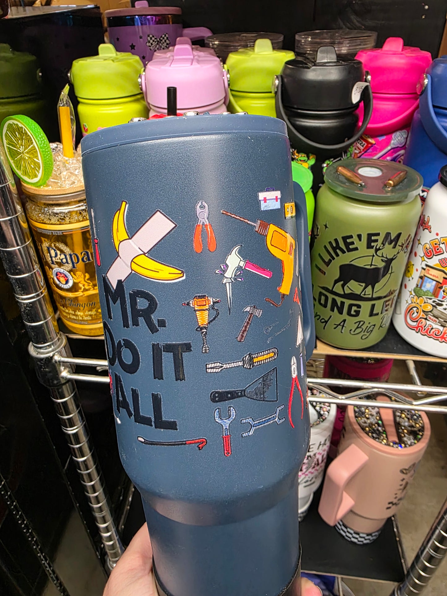 Mr fix it 40oz stainless tumbler w/ lid and boot
