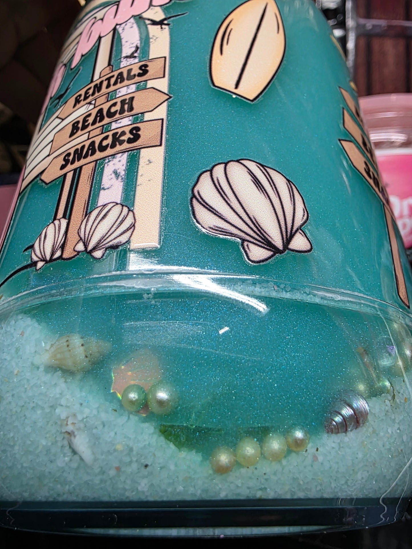 Beach 20oz Mason jar tumbler