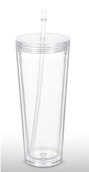 24oz acrylic tapered snowglobe tumbler