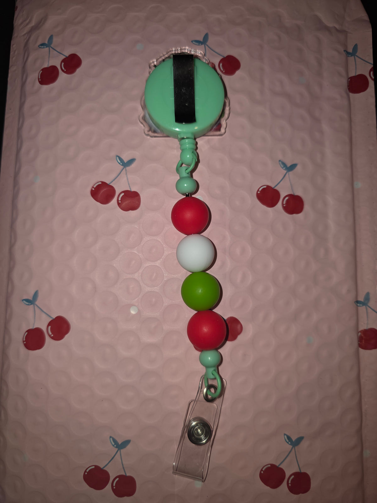 Grinch girl retractable badge reel