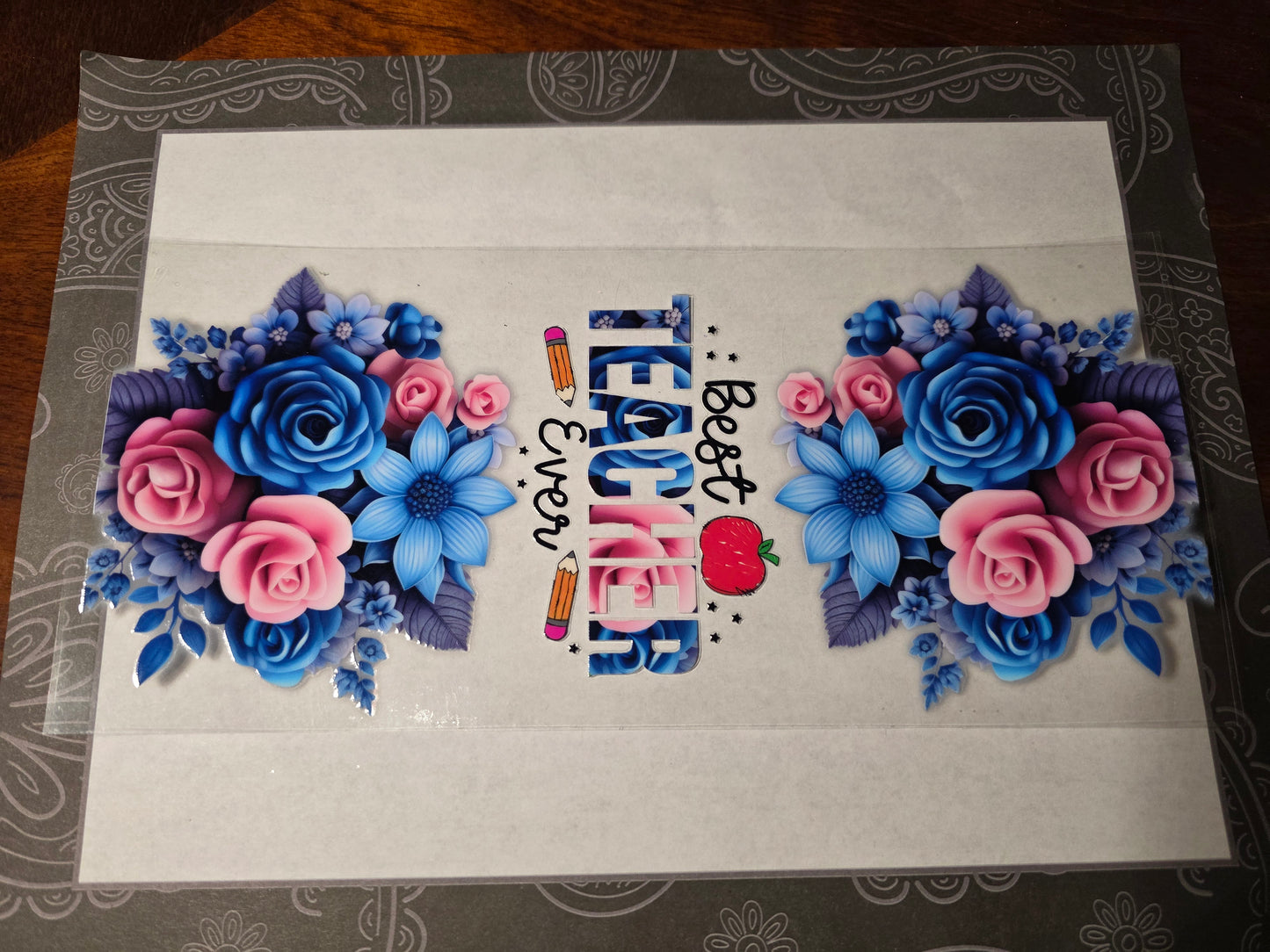 #55 Teacher Flower Decal