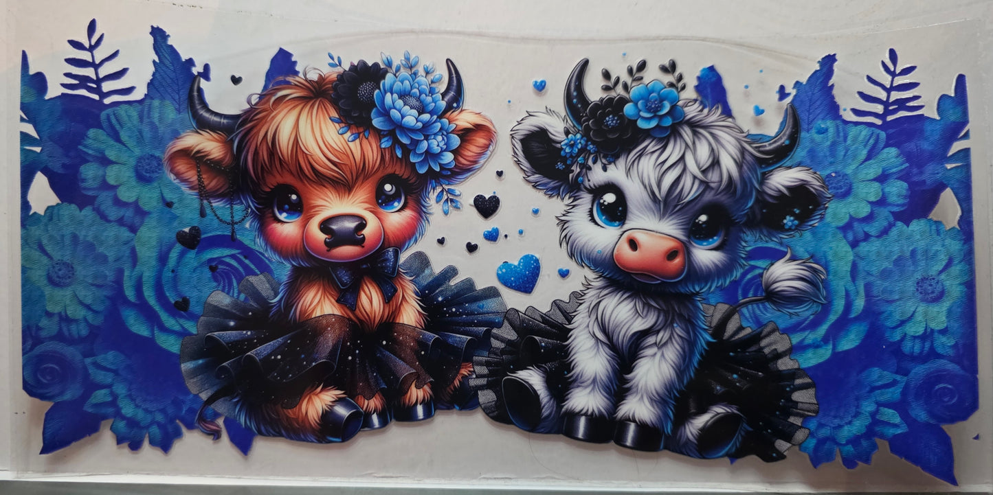 #42 Blue Flower Cows