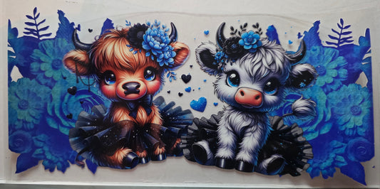 #42 Blue Flower Cows