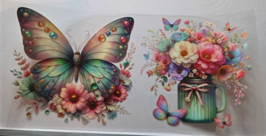 #40 Green Butterfly Vase