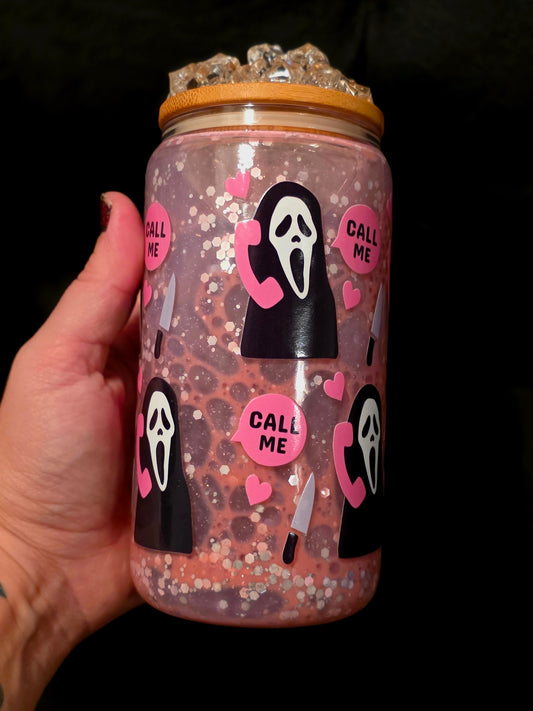 Pink/Purple dual lava Call Me Ghost 16oz Glass Tumbler