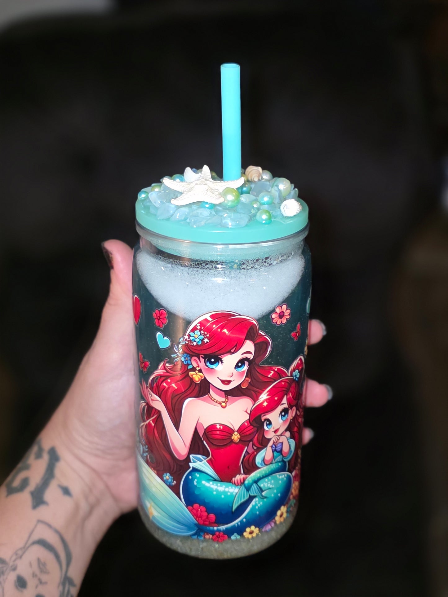 Red Hair Mermaid Beach Tumbler
