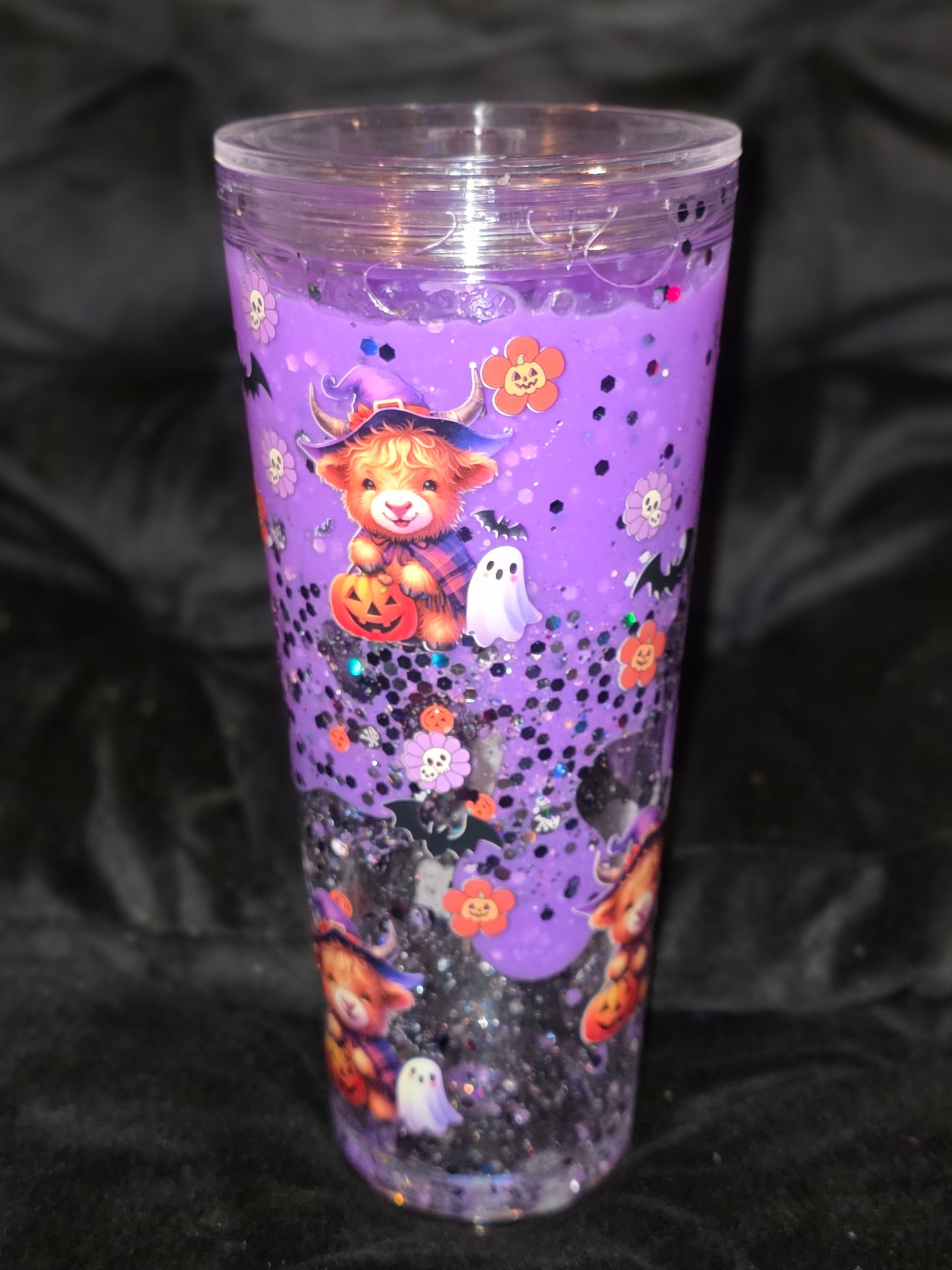 Spooky cow purple lava tumbler