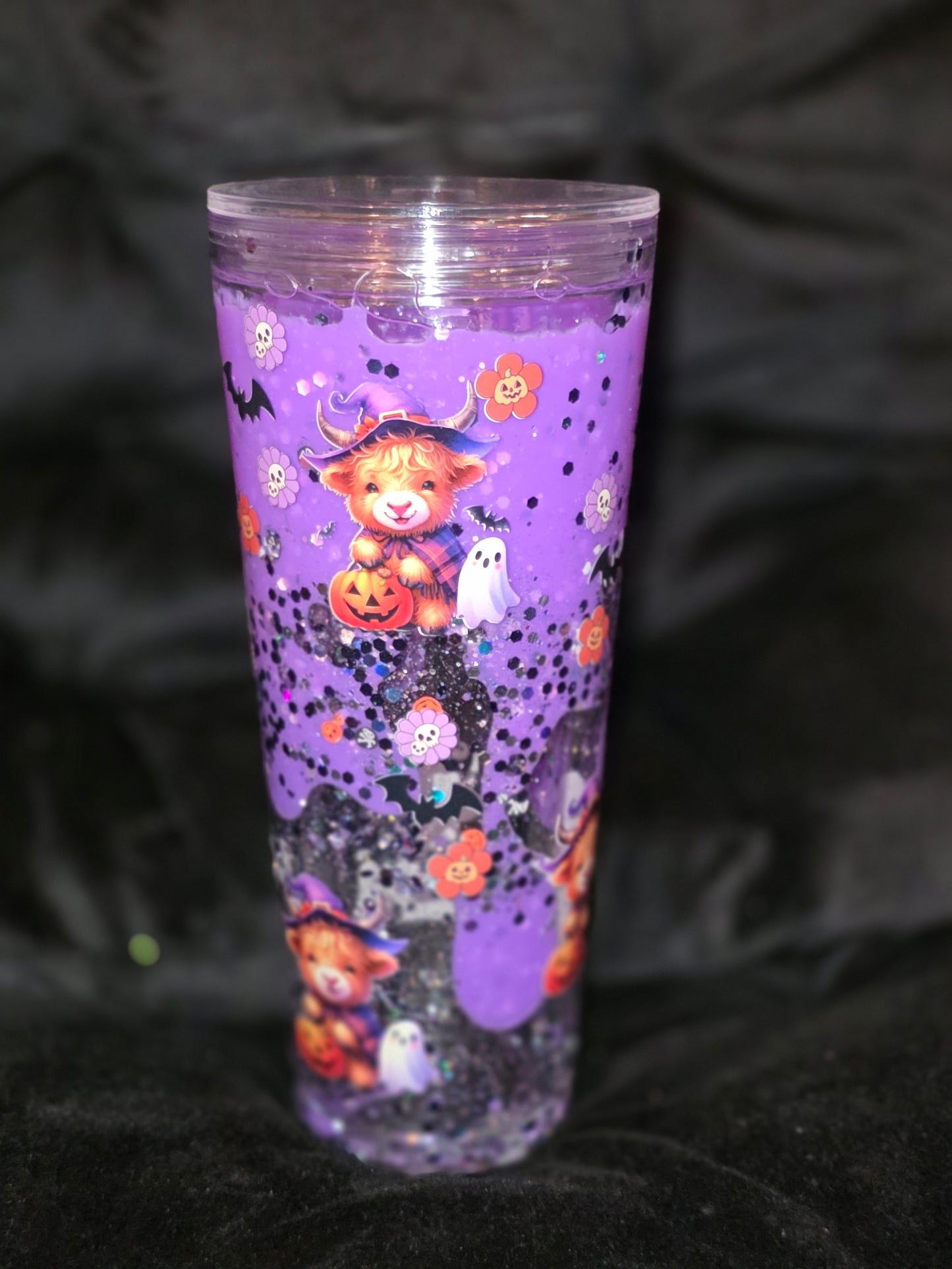 Spooky cow purple lava tumbler
