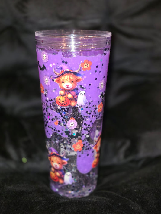 Spooky cow purple lava tumbler