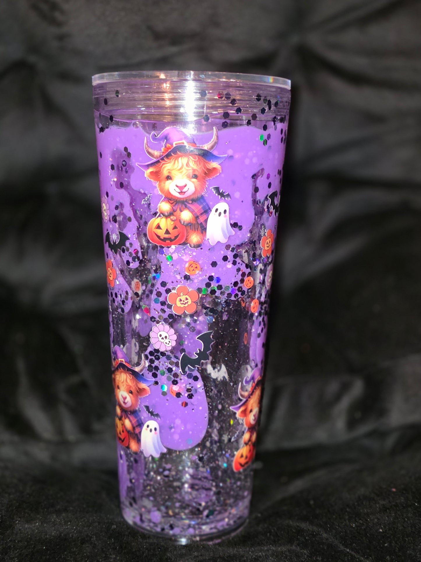 Spooky cow purple lava tumbler