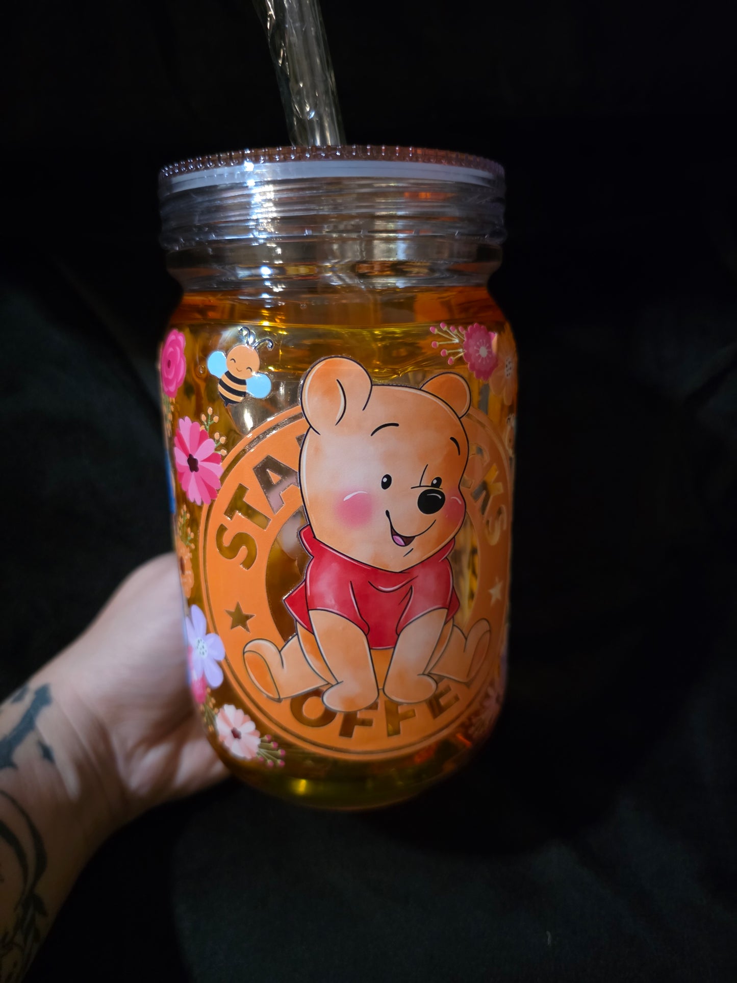 pooh bear honey drip tumbler