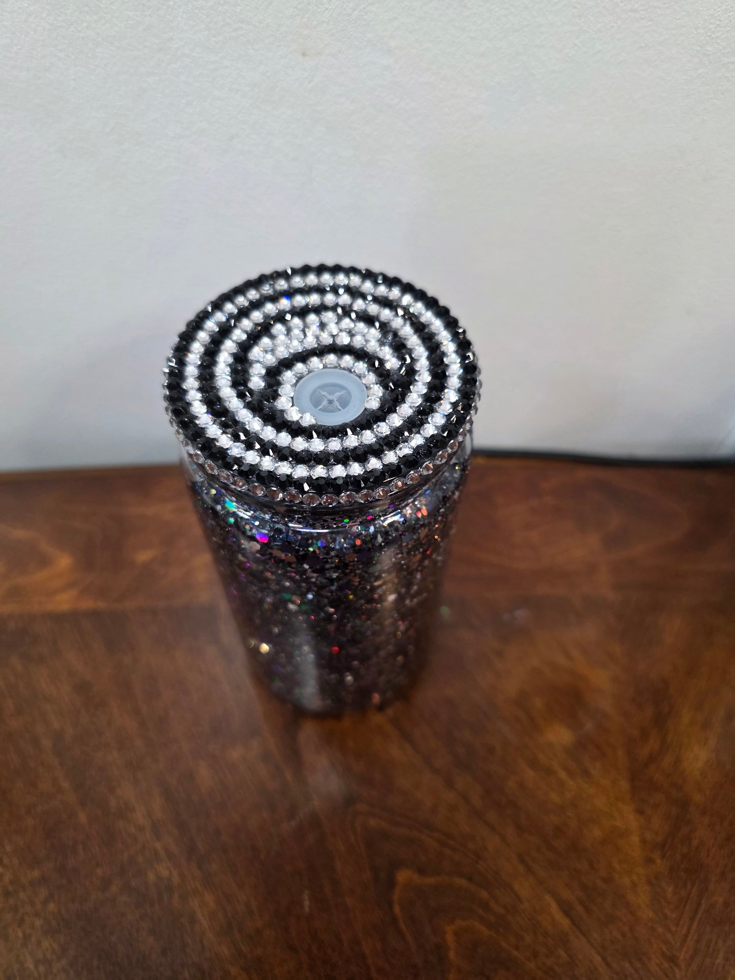 Silver and black halo glitter