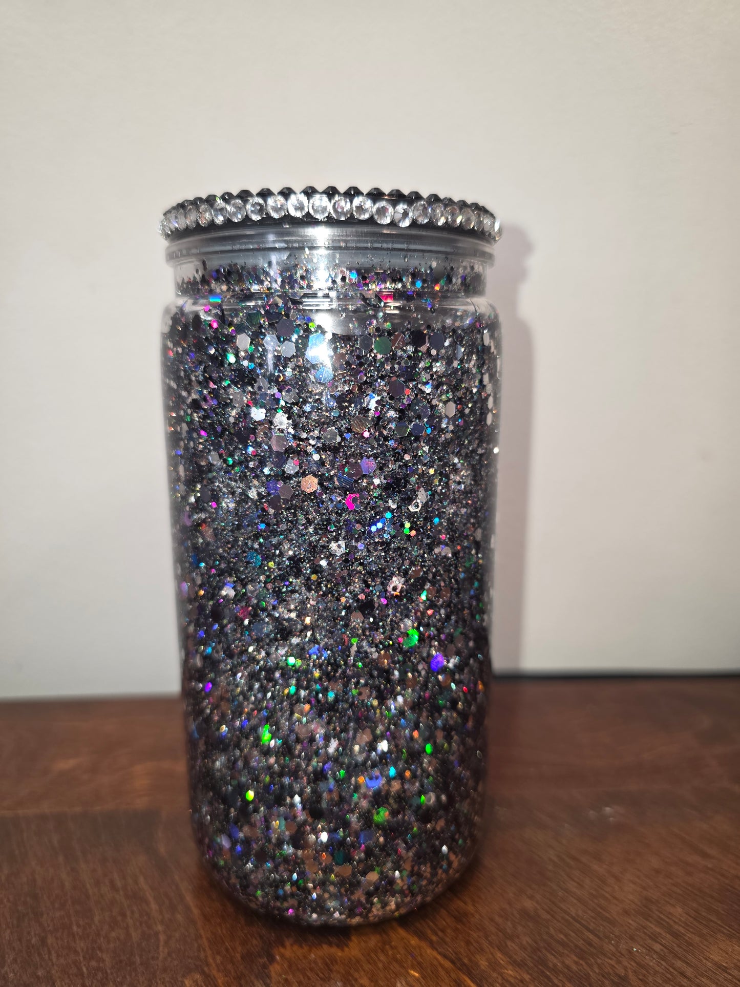 Silver and black halo glitter