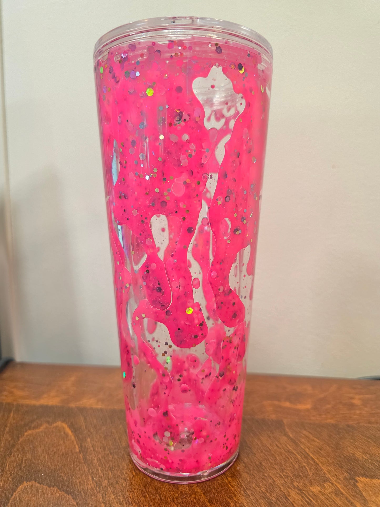 Pink lava with silver and black halo