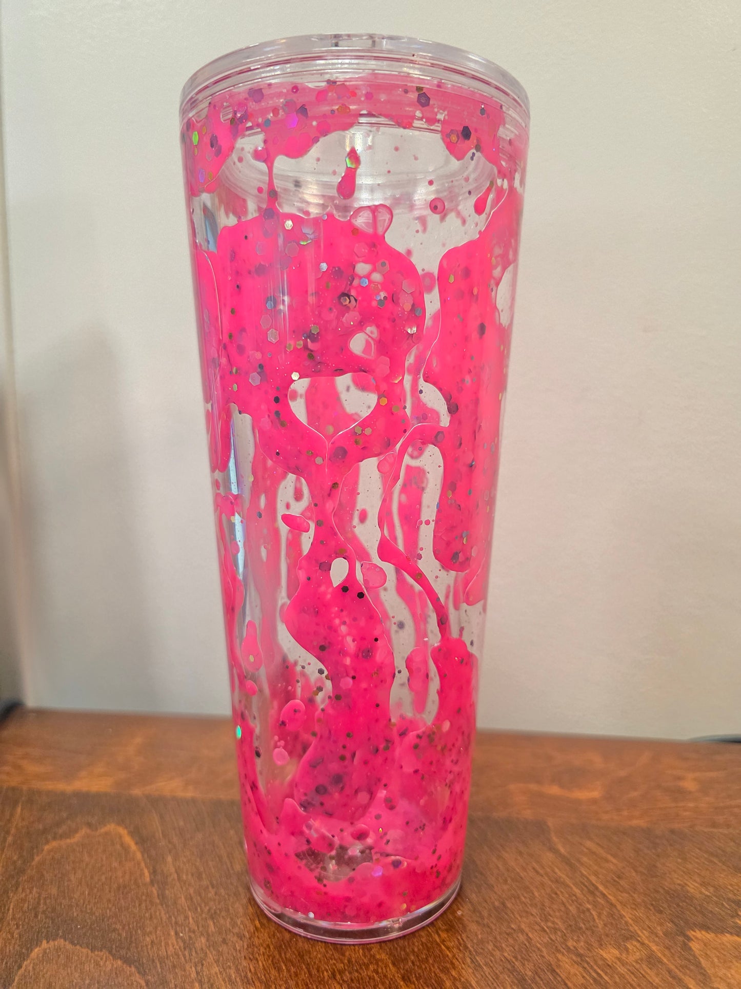 Pink lava with silver and black halo