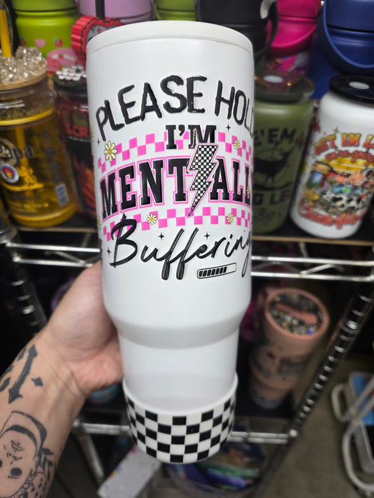 Mentally buffering 40oz stainless w/ lid and boot