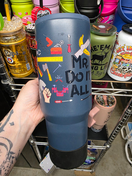 Mr fix it 40oz stainless tumbler w/ lid and boot