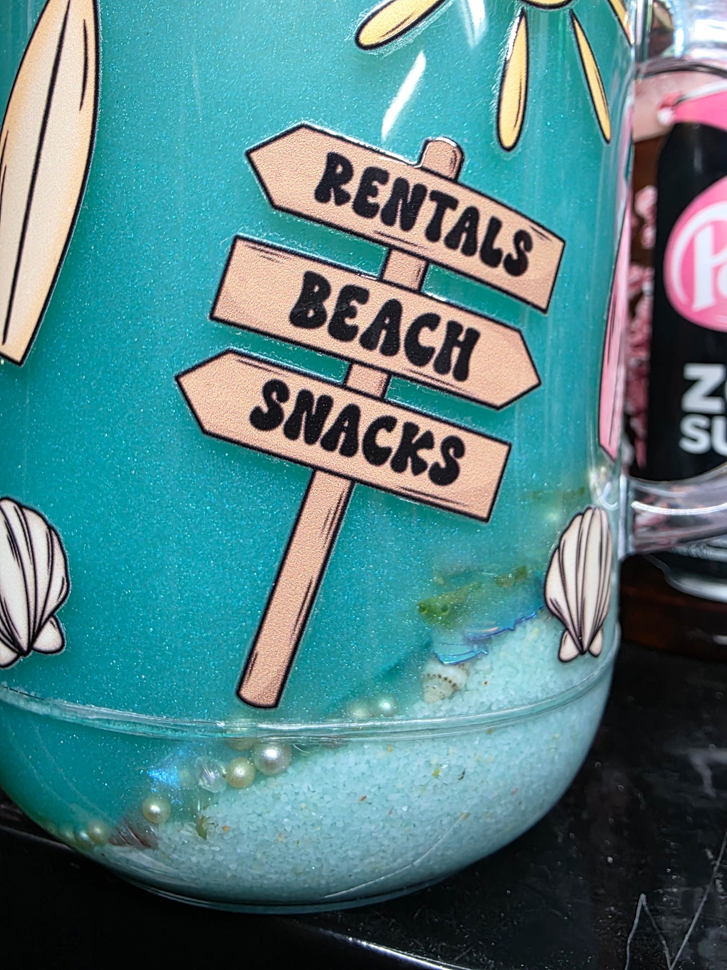 Beach 20oz Mason jar tumbler
