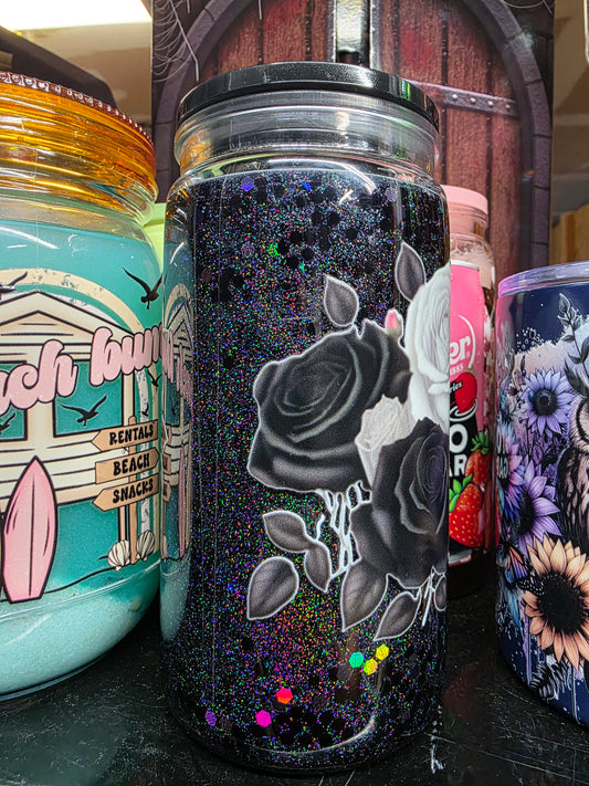 Black rose 16oz tumbler