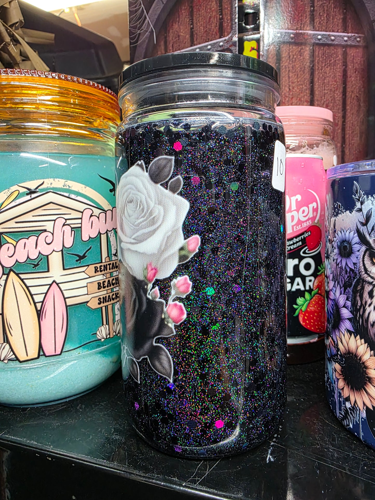 Black rose 16oz tumbler