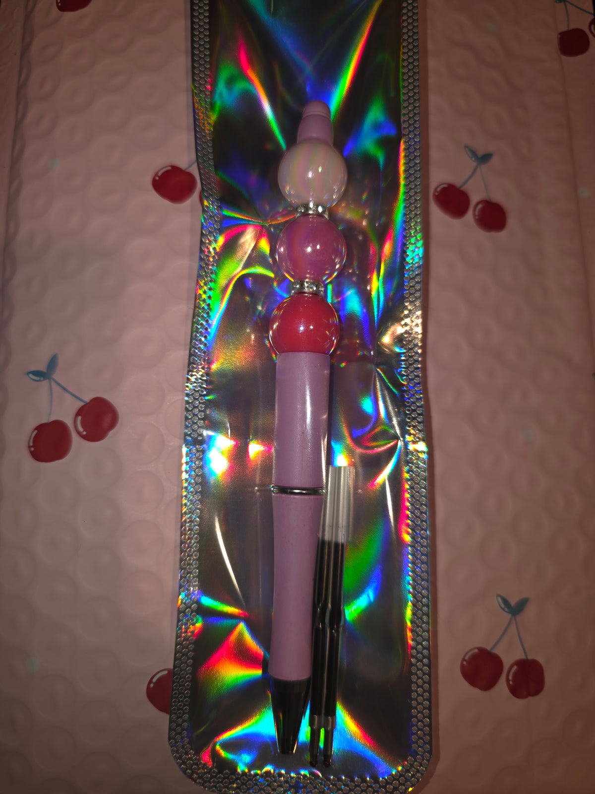 Beaded pen pink