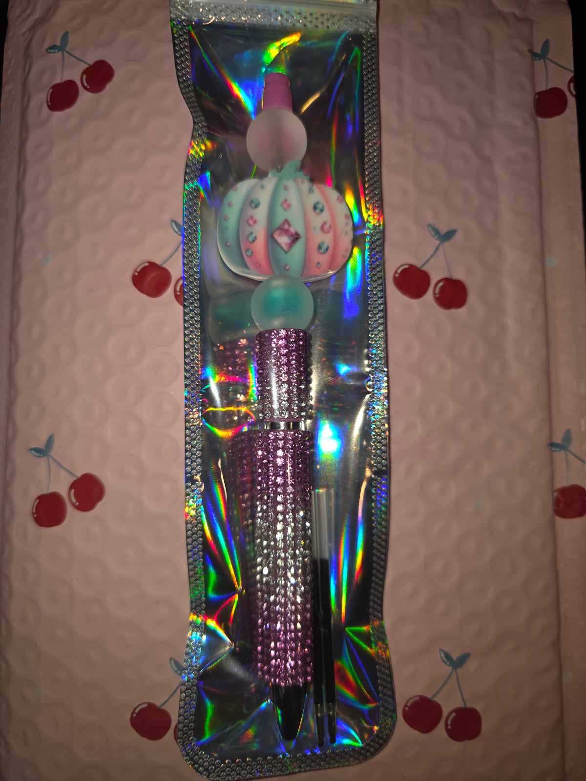 Jeweled pumpkin bling pen