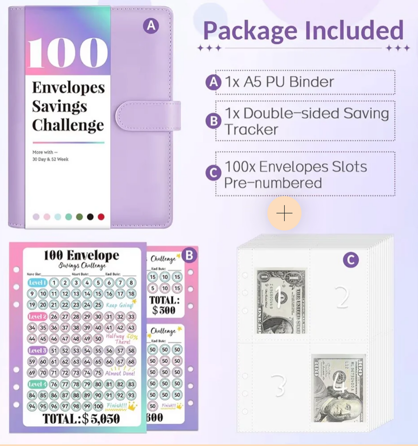 Large budget binder or saving binder A5