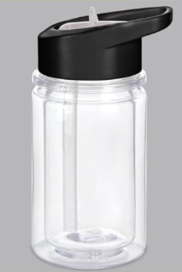 10oz acrylic kids pop straw snowglobe tumbler