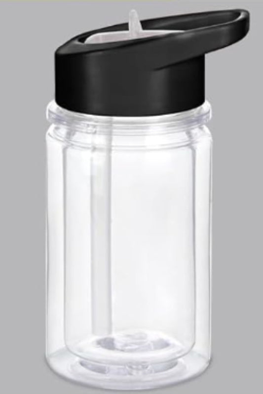 10oz acrylic kids pop straw snowglobe tumbler