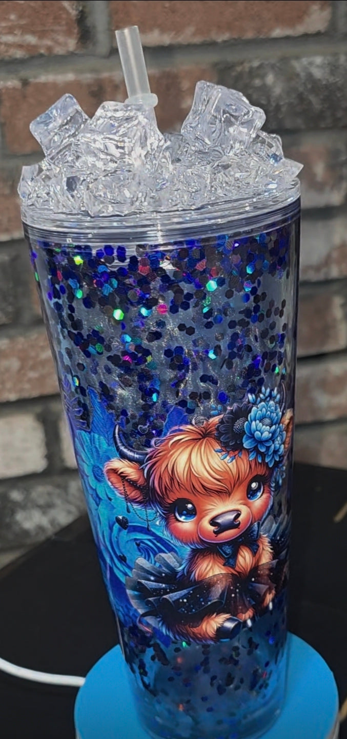 24oz Snowglobe with decorated lid